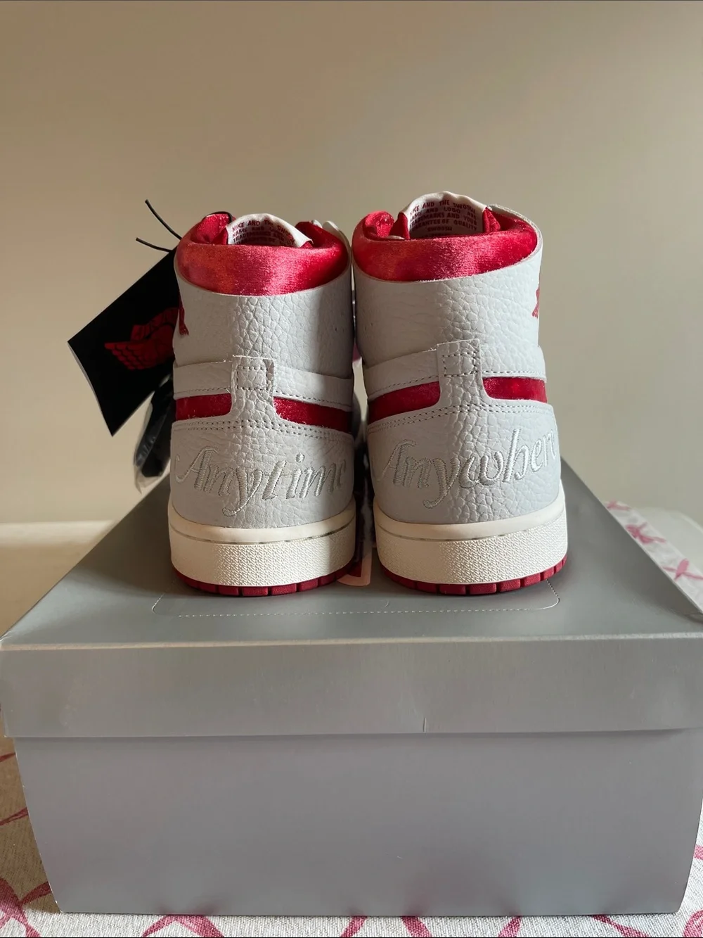 Jordan Women’s High-Top Sneakers in White and Red
